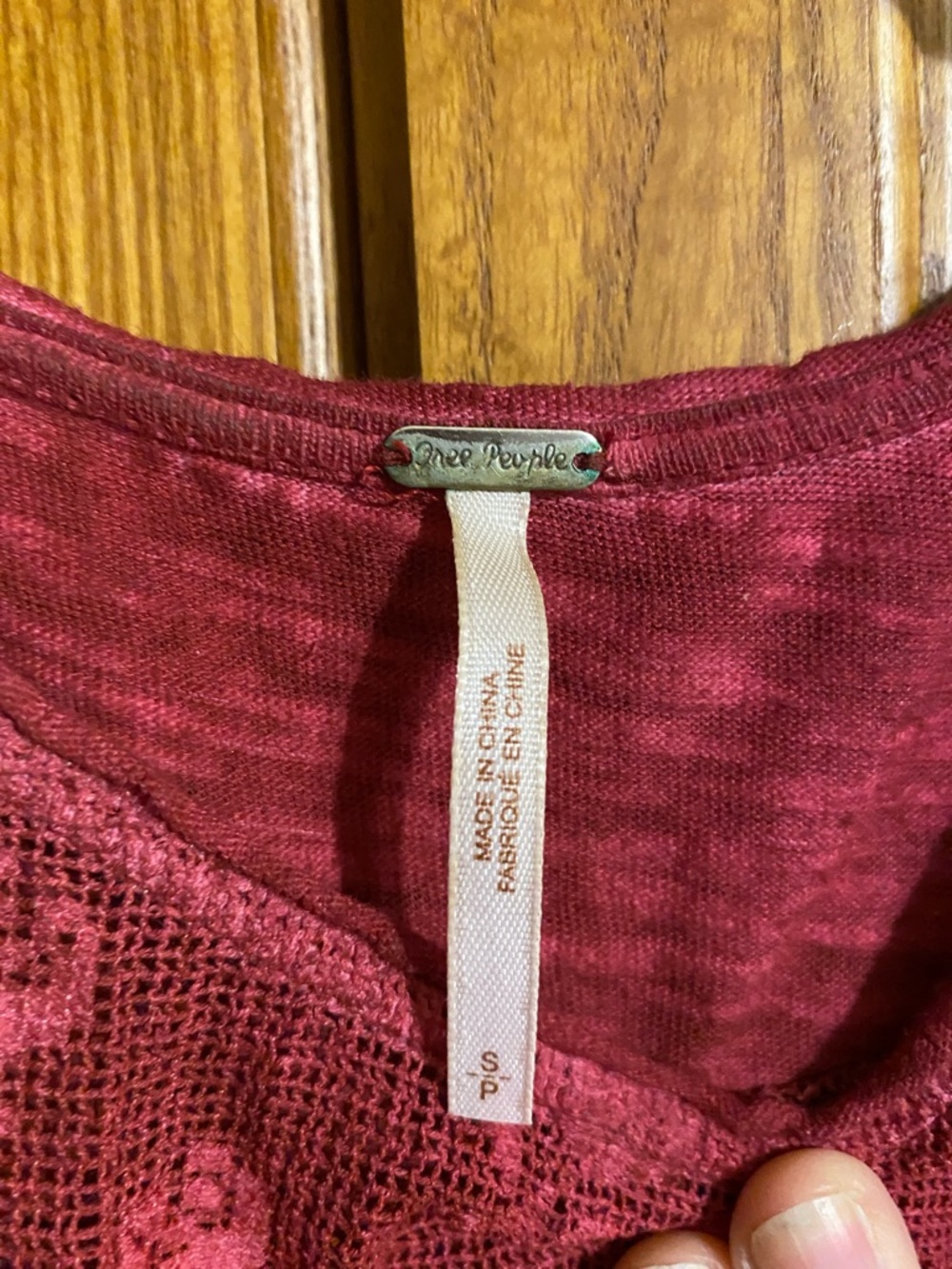 Free People Lace-Front Sleeveless Tank in Wine - Picture 2 of 7